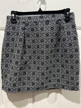 Everly Black & White Jacquard Mini Skirt